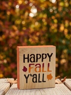 Happy Fall Y'all Wooden Sign